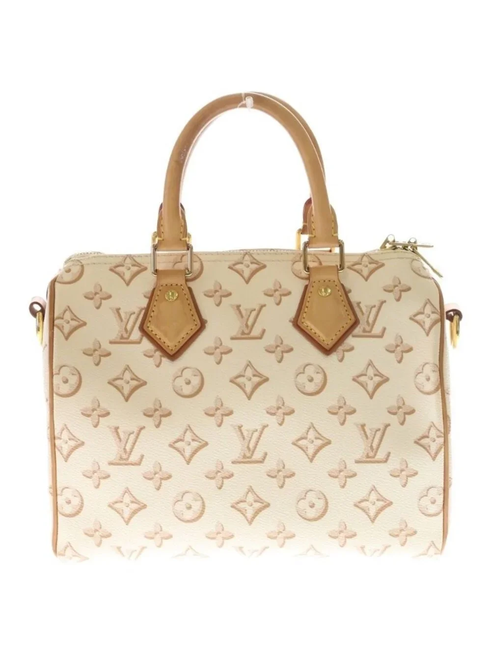 Louis Vuitton Monogram Speedy Bandouliere 25 Forever Shoulder Bag Leather White